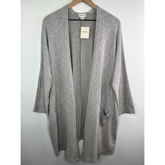 DONNI. Sweaters - NWT Donni Pocket Cardigan One Size Fits All Taupe/Gray Lightweight Cardigan